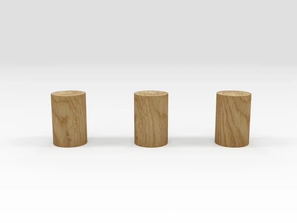 Τρεις ξύλινα μπλοκ — Φωτογραφία Αρχείου