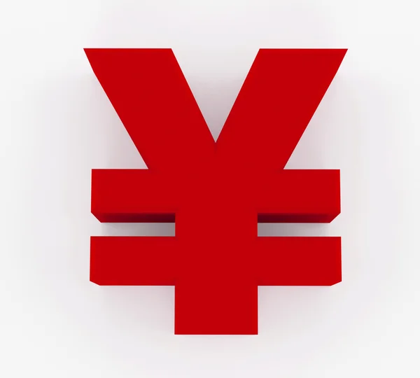 Sinal gerado em 3D de Yen ou Yuan — Fotografia de Stock