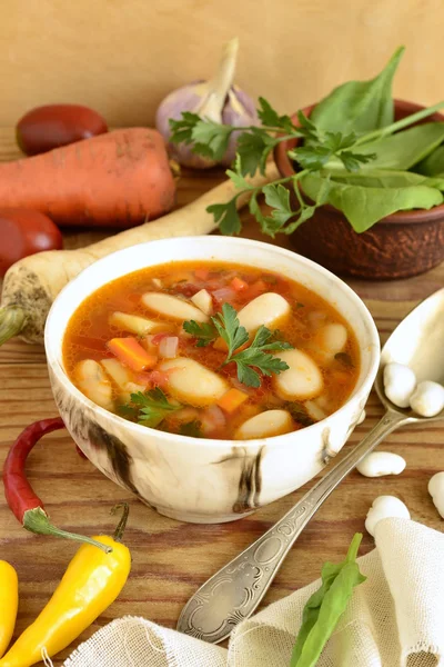 Zöldség leves, minestrone — Stock Fotó