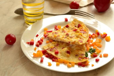 omlet tatlı biber ile