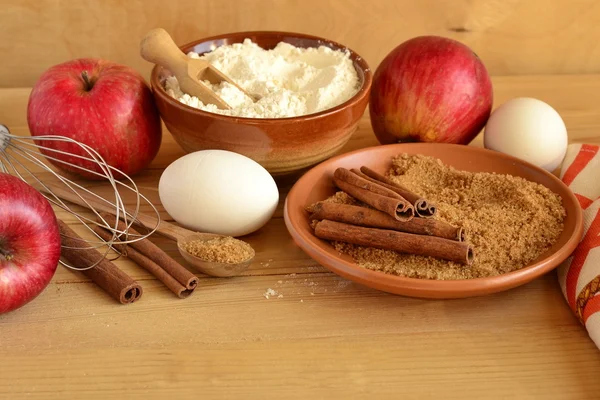 Ingredients for baking apple pie — Stock Photo, Image