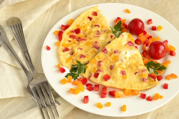 Omelette mit Paprika — Stockfoto