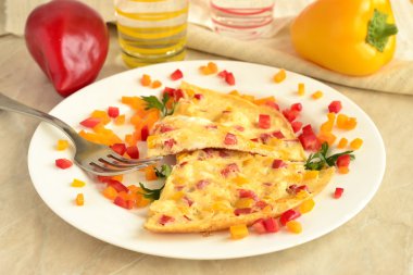 omlet tatlı biber ile