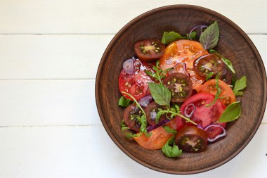Yaz renkli salata domates ile