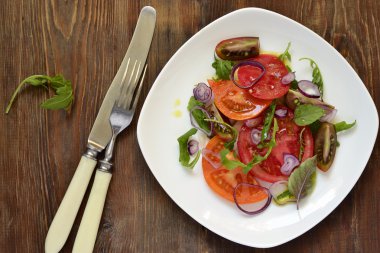 Yaz renkli salata domates ile