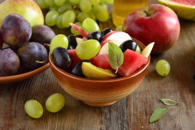 Taze meyve salatası, sağlıklı beslenme kavramı