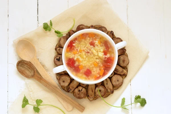Soup with millet and vegetables, vegetarian — Stock Photo, Image