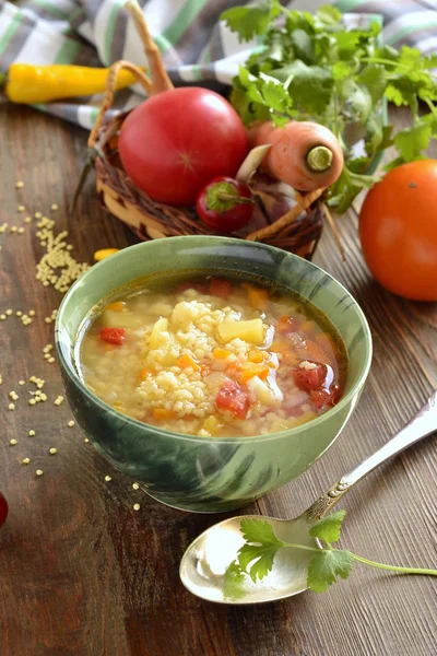 Soup with millet and vegetables — Stock Photo, Image