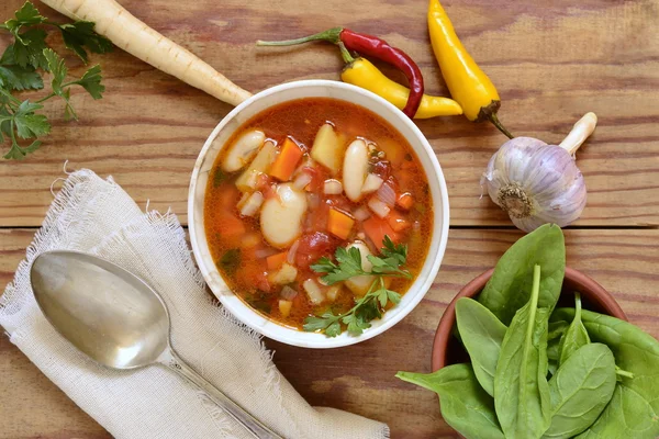 Zöldség leves, minestrone — Stock Fotó