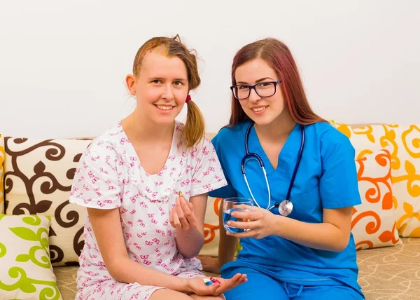 Neurosurgeon helping out patient after sterilization — Stock Photo, Image