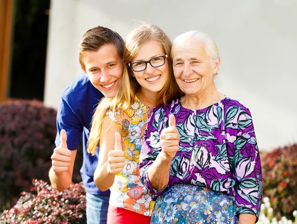 Thumbs up voor schoonheden in het leven! — Stockfoto