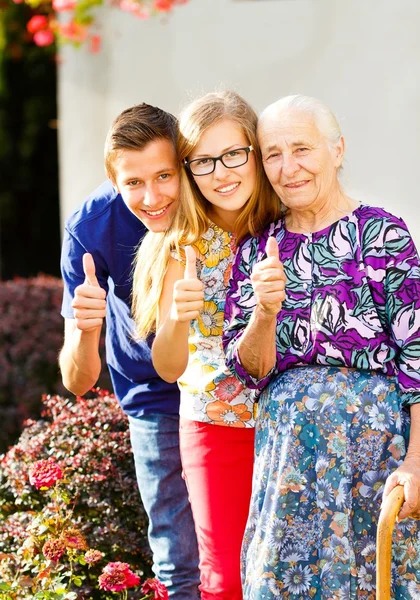 Generationen Daumen hoch — Stockfoto