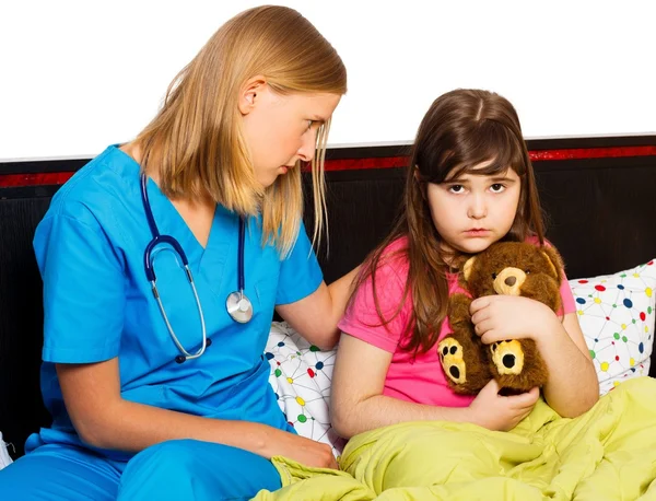 Pediatrician Supporting Sick Little Patient — Stock Photo, Image