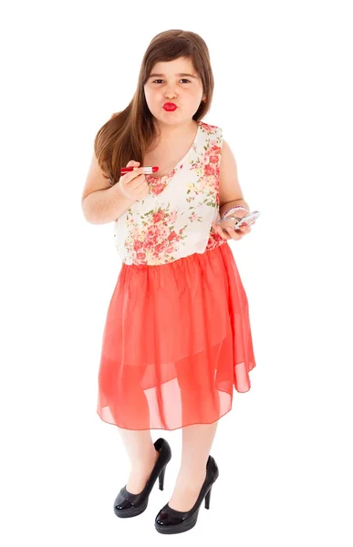 Duck Face from Little Girl — Stock Photo, Image