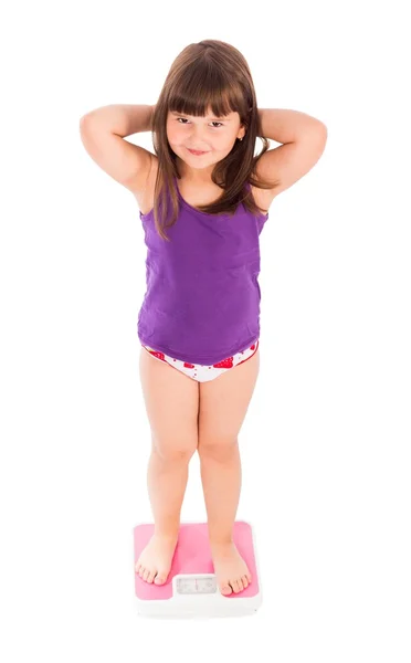 Child Worried About Her Weight — Stock Photo, Image