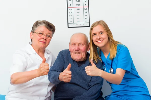 Thumbs Up For Elderly Homecare — Stok fotoğraf