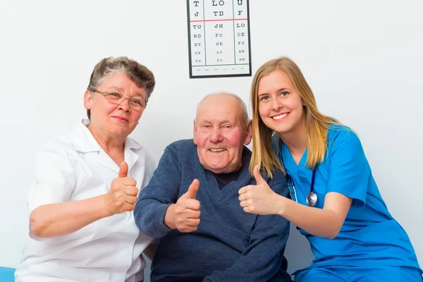 Thumbs Up For Elderly Homecare Royalty Free Φωτογραφίες Αρχείου
