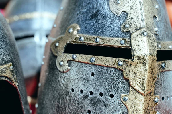 Casco Ortaçağ Caballero 'su. Equipo de un antiguo guerrero