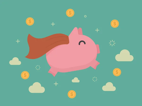 Super piggy bank — Stock Vector