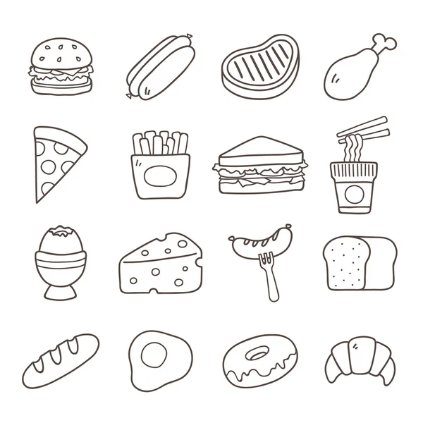 Alimentos Doodle icono — Vector de stock