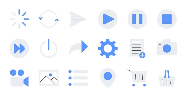 图标集包含加载 摄像机等图标 — 图库矢量图片