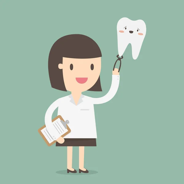 Dentista femenino — Vector de stock