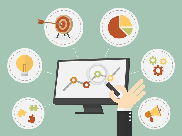 Analisi aziendale, illustrazione vettoriale dei punti 10 — Vettoriale Stock
