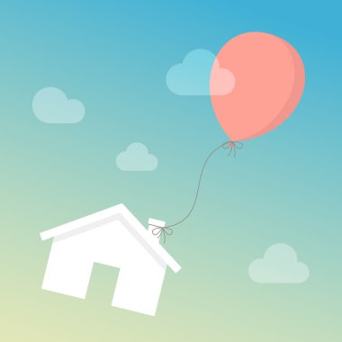 Balon ile gökyüzünde yüzen evi