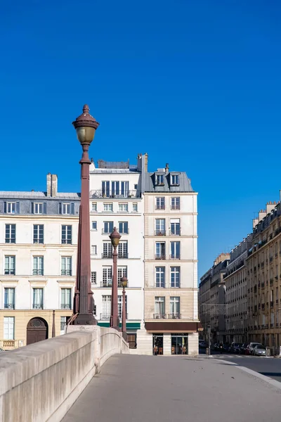 Paris Die Tournelle Brücke Schöne Fassaden Quai Orleans Auf Dem — Stockfoto