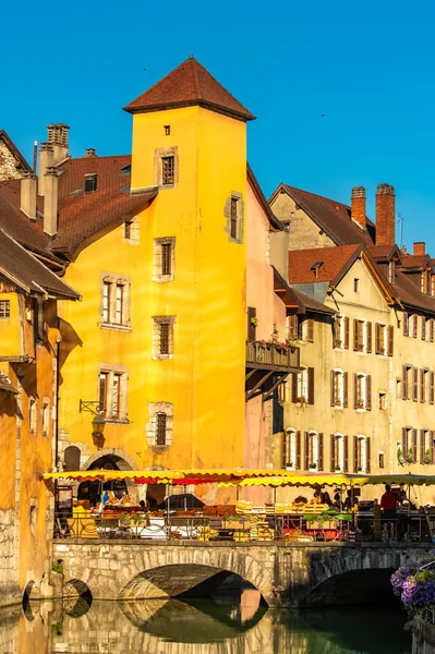 Annecy France Maisons Typiques Dans Vieux Centre Sur Rivière — Photo