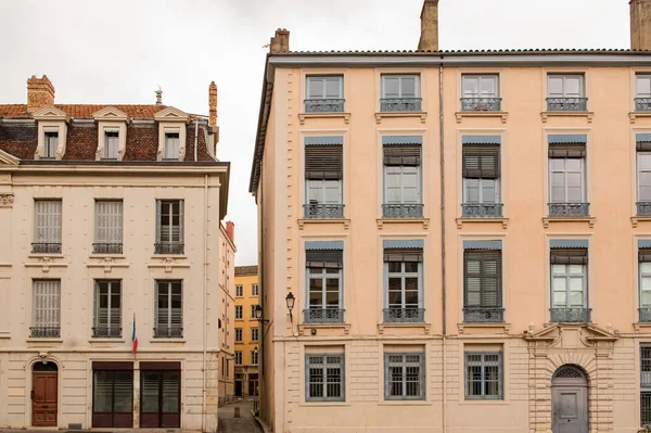 Lyon Typical Street Center Colorful Buildings — Stock Photo, Image