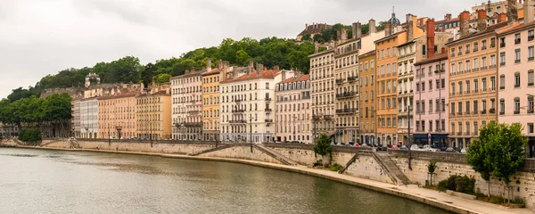 Vieux Lyon Барвисті Будинки Центрі Річці Saone — стокове фото