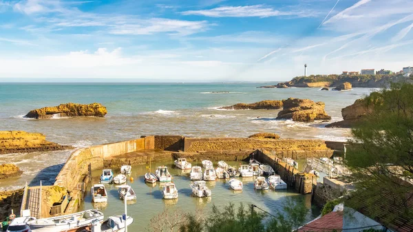 Biarritz France Panorama Small Harbor — Fotografia de Stock