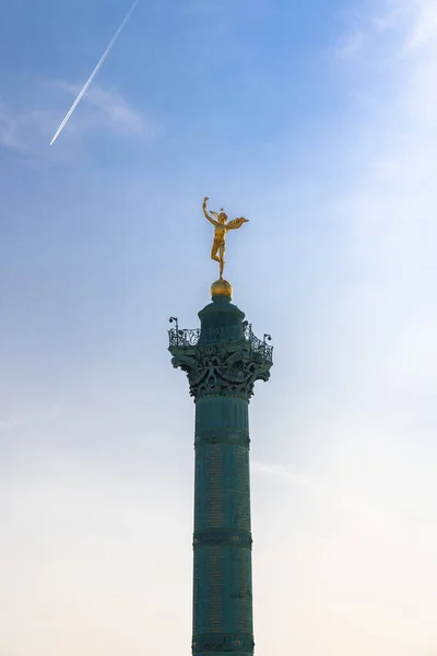 París Plaza Bastilla Columna Con Estatua Del Ángel Oro — Foto de Stock