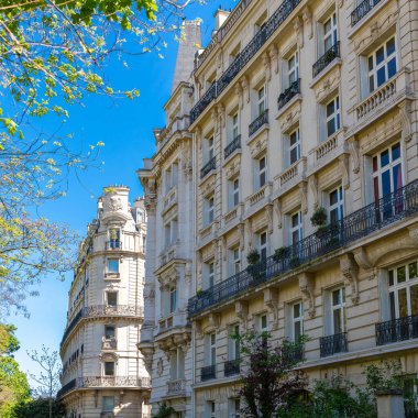 Paris, 16. bölgedeki güzel binalar, Beausejour Bulvarı, lüks bir mahalle.
