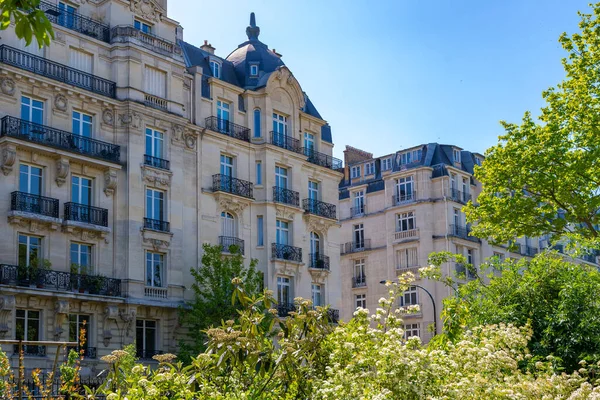 Paris Beautiful Buildings 16Th Arrondissement Boulevard Beausejour Upscale Neighborhood — Stock Photo, Image
