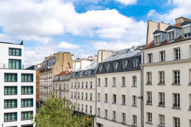 Paris, güzel binalar, 12. bölgedeki Coulee Verte Rene-Dumont manzarası, patika.