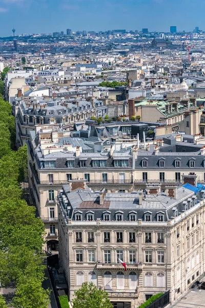 Paris Lyxiga Haussmann Fasader Och Tak Ett Attraktivt Område Huvudstaden — Stockfoto