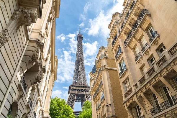 Paris Belas Fachadas Haussmann Uma Área Luxo Capital Com Torre — Fotografia de Stock