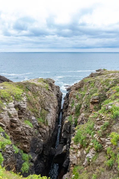 Die Halbinsel Quiberon Der Bretagne Wunderschöne Meereslandschaft Die Felsige Cote — Stockfoto
