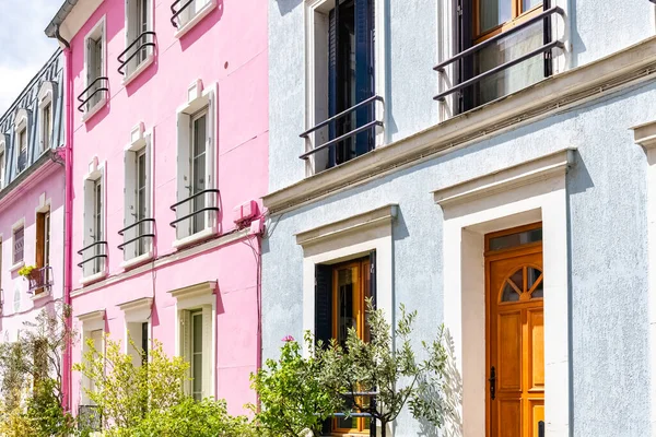 París Casas Coloridas Rue Cremieux Calle Típica — Foto de Stock