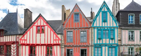 Vannes Bela Cidade Bretanha Velhas Casas Meia Madeira Fachadas Coloridas — Fotografia de Stock