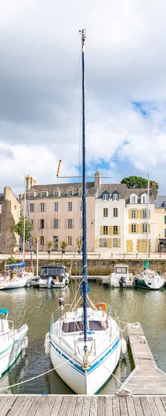 Vannes Brittany Deki Güzel Şehir Limandaki Botlar Tipik Evleri Olan — Stok fotoğraf