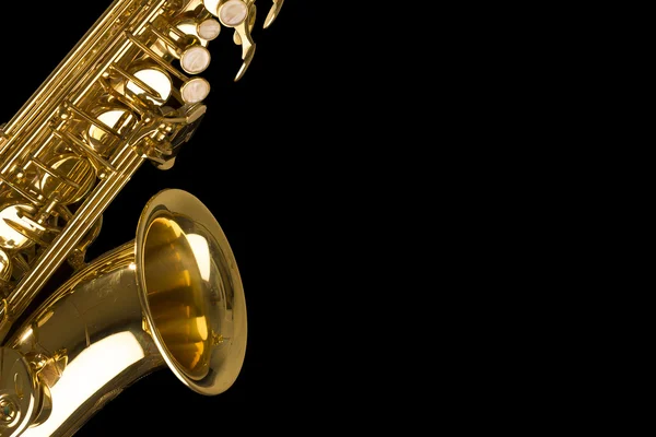 Zlaté lesklé saxofon — Stock fotografie