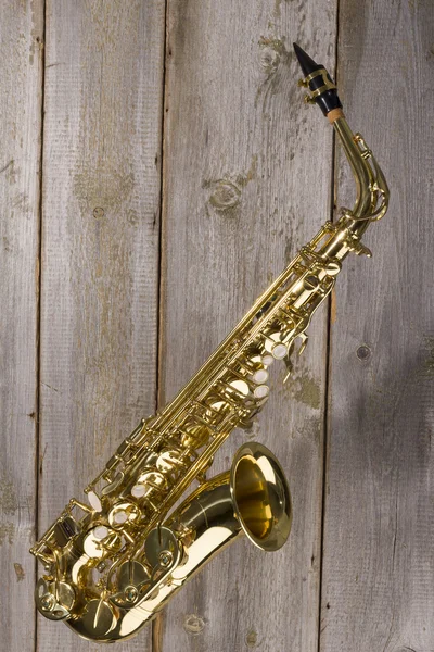 Golden shiny saxophone — Stock Photo, Image