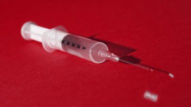 Medical syringe lies and sprinkles crossed drugs words