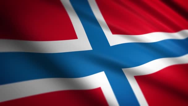 Ljus färg Bouvet Island nationella flaggan vågor närbild — Stockvideo