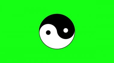 Yin ve Yang 'ın doğulu işareti yeşil kromatuma karşı dönüyor.