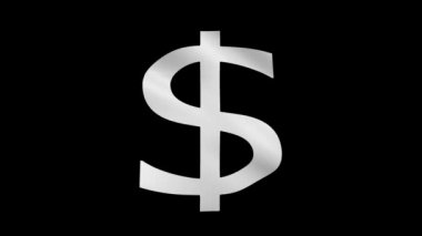 Siyah arkaplanda beyaz dolar işareti kromakey olarak değişiyor