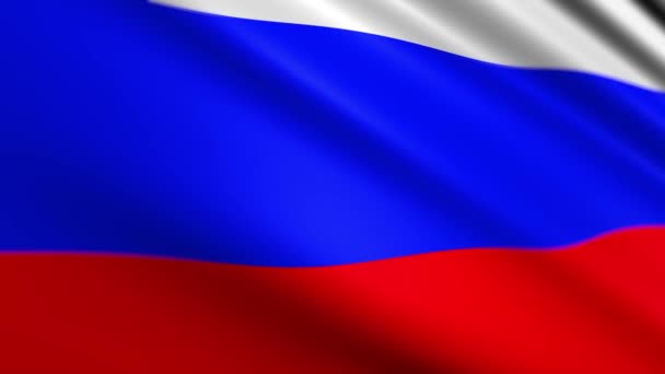 Nationale vlag van Rusland met witte, blauwe en rode strepen — Stockvideo